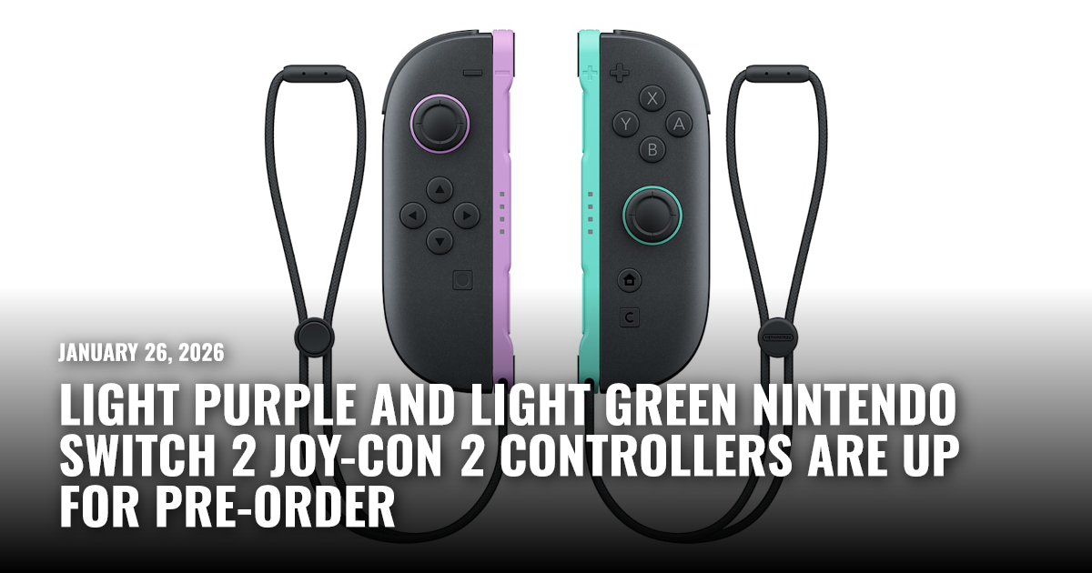 Light Purple and Light Green Nintendo Switch 2 Joy-Con 2 Light Purple and Light Green Nintendo Switch 2 Joy-Con 2